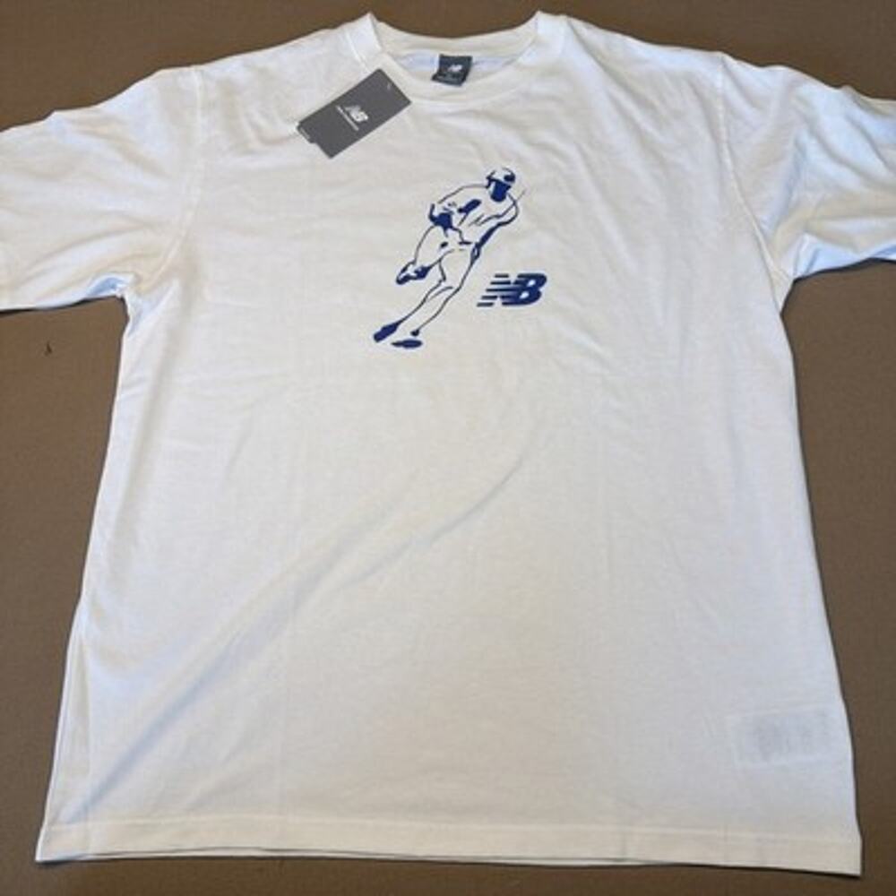 New Balance Men’s XlL Relaxed T Shirt Shohei Ohtani White Blue